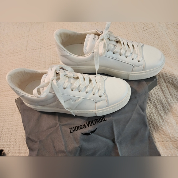 Zadig & Voltaire Shoes - Zadig & Voltaire Women's White Leather Low-Top Sneakers New In Box Sz 40/9 $398
